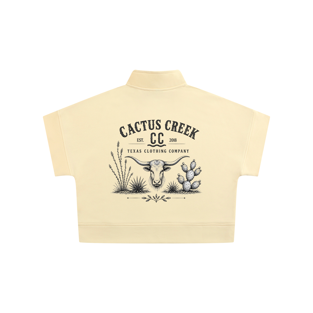 Women's Quarter Zip Crop Sweatshirt