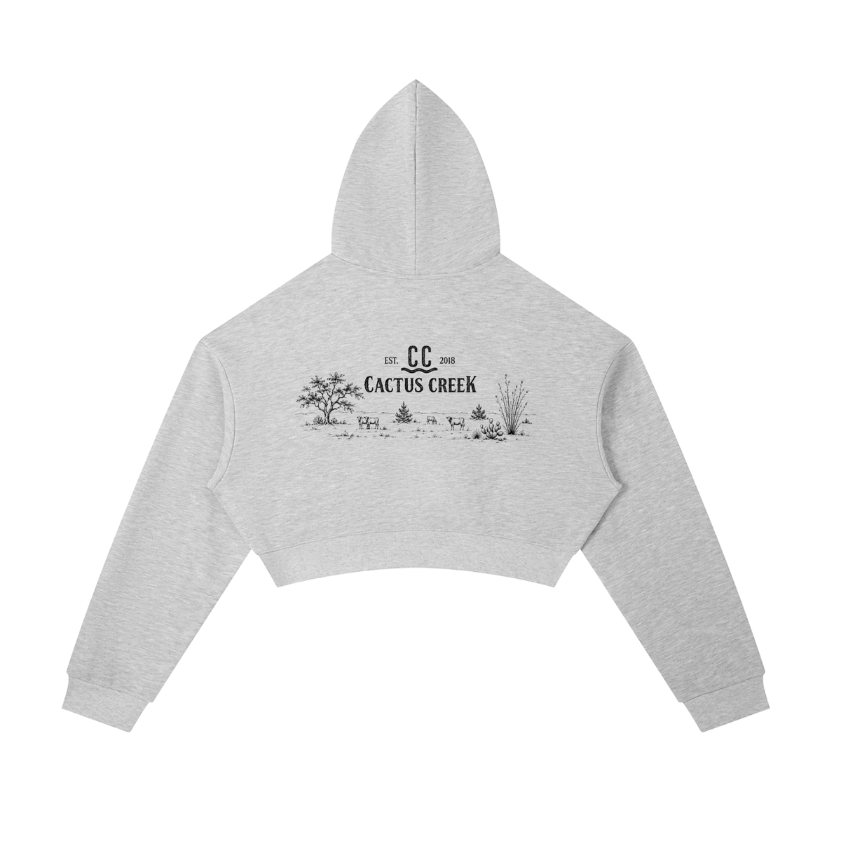 Essential Cropped Zip-Up Hoodie