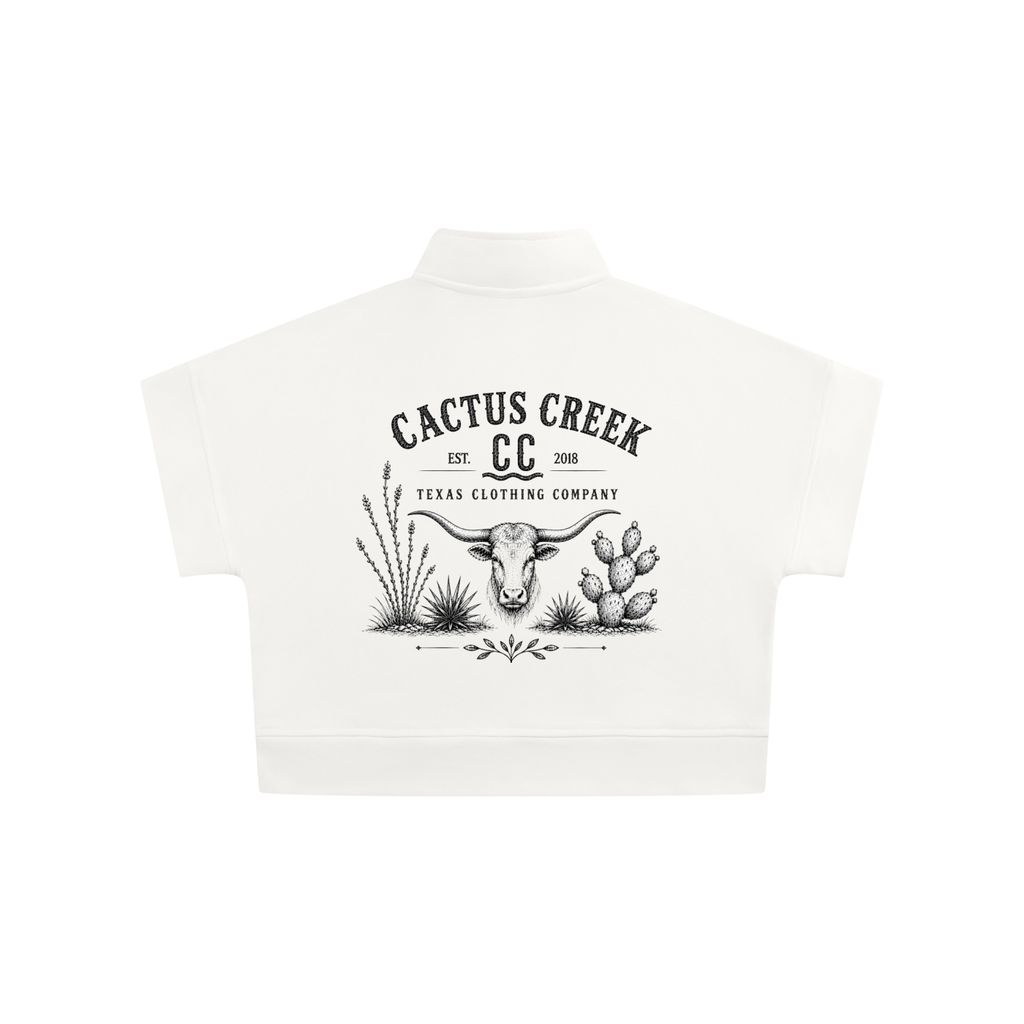 Women's Quarter Zip Crop Sweatshirt