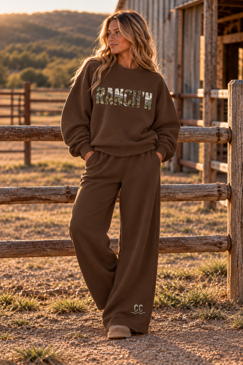 RANCH’N Matching Set Women’s Straight Leg Fleece Sweatpants