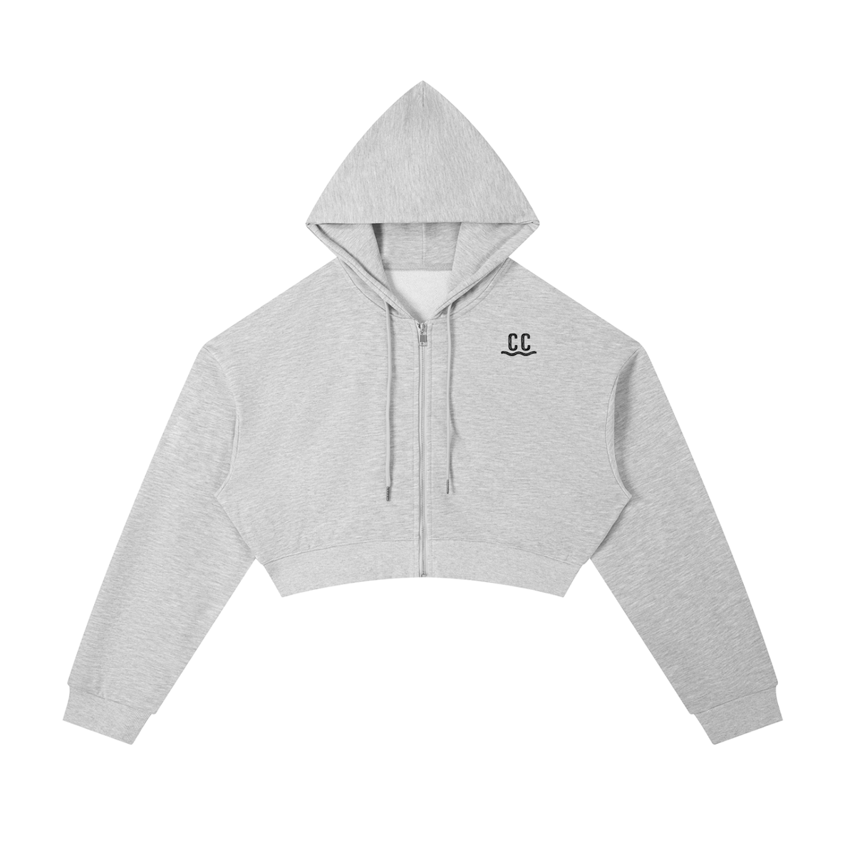 Essential Cropped Zip-Up Hoodie