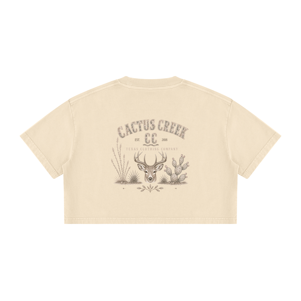 Women's Mineral Wash Cotton Crop T-Shirt