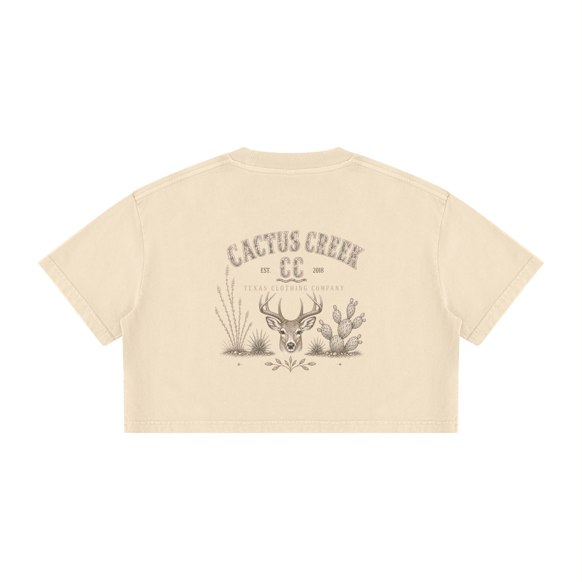 Women's Mineral Wash Cotton Crop T-Shirt
