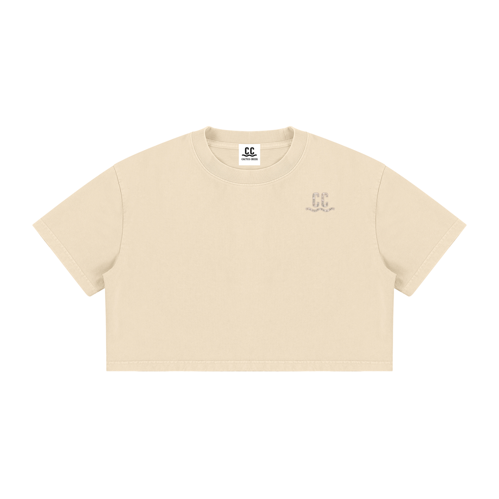 Women's Mineral Wash Cotton Crop T-Shirt