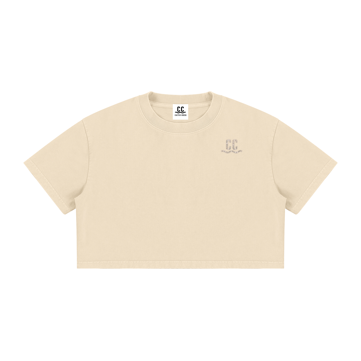 Women's Mineral Wash Cotton Crop T-Shirt