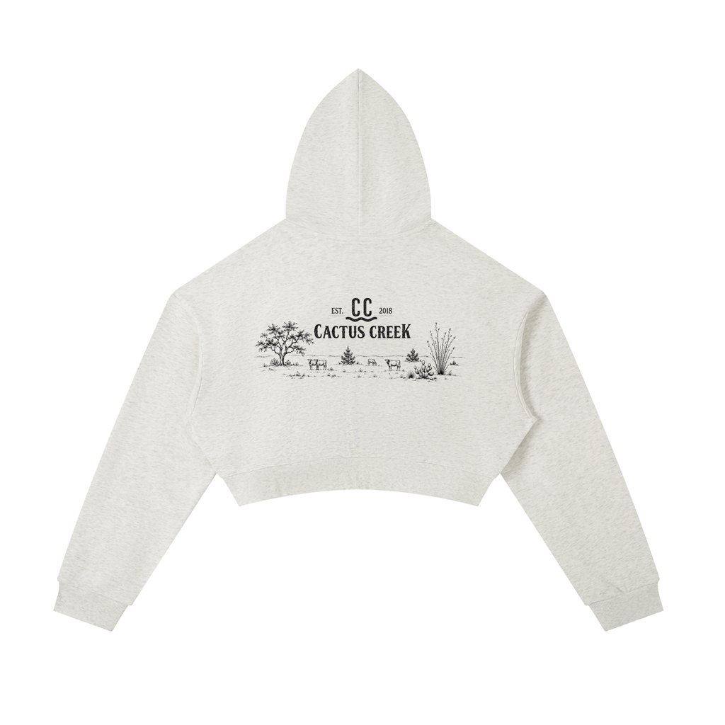 Essential Cropped Zip-Up Hoodie
