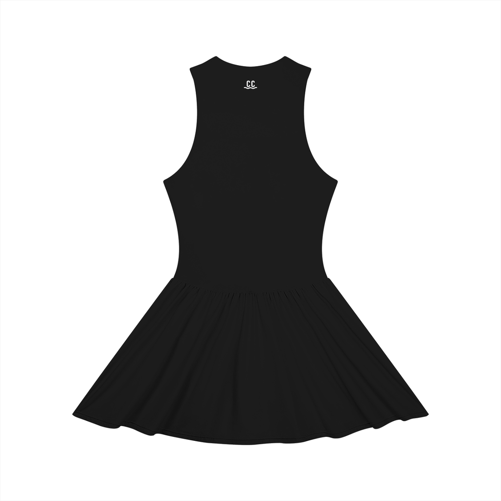 Dark color Women’s Ruched Sleeveless Full-Zip Dress