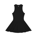 Dark color Women’s Ruched Sleeveless Full-Zip Dress