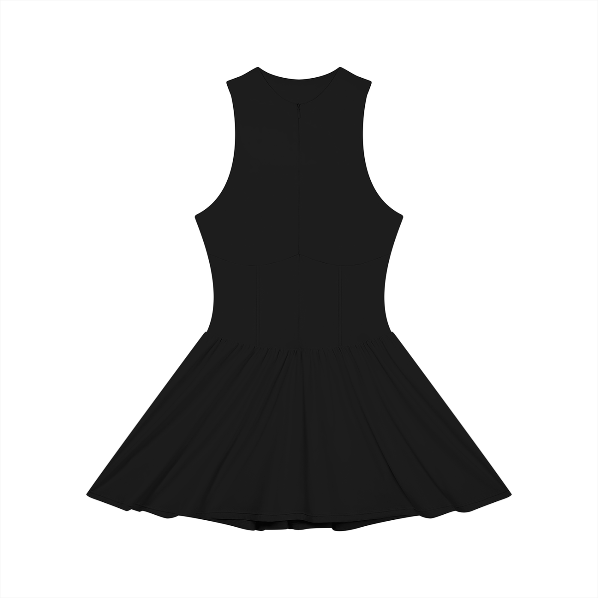 Dark color Women’s Ruched Sleeveless Full-Zip Dress